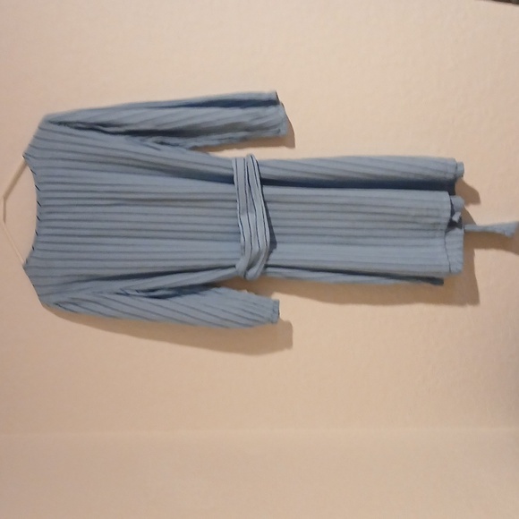 ​J.Crew Blue & White Striped Tie-Waist Shirt Dress - Size M 3/4 Sleeves - Picture 8 of 10